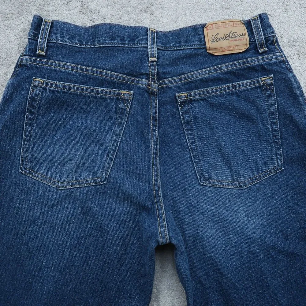 Levi's Signature Jeans Women's 14 Short Blue High-Rise Relaxed Fit 28
